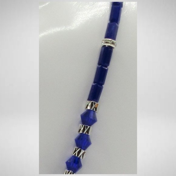 BLUE RHINESTONE TASSEL Beaded Jewelry Set - Picture 3 of 5